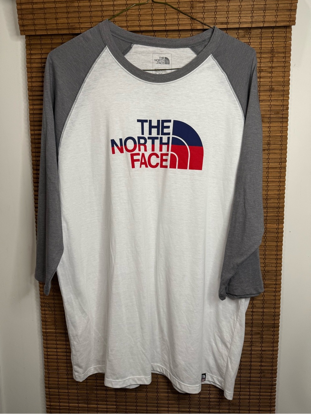 The North Face Men’s White & Gray Raglan Logo Shirt